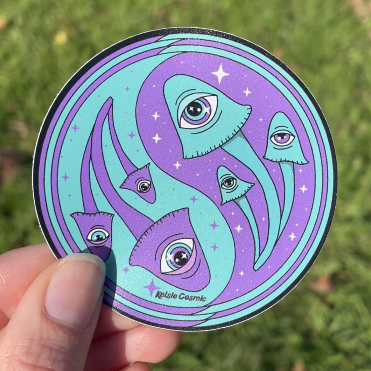 Mushroom Yin Yang Sticker