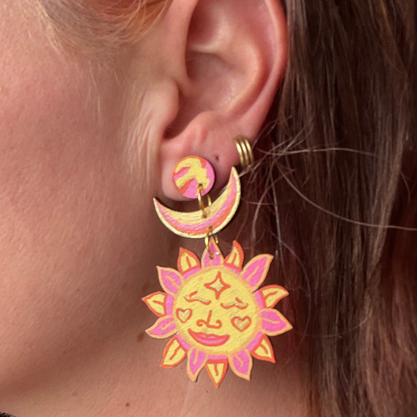 Sunshine Hand Painted Earrings