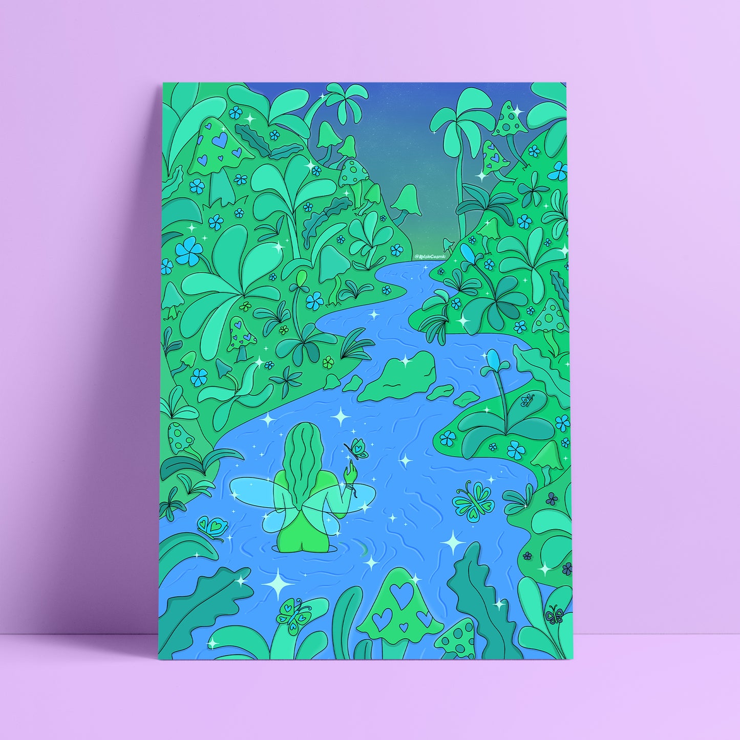 Fairy Fungi Valley Art Print