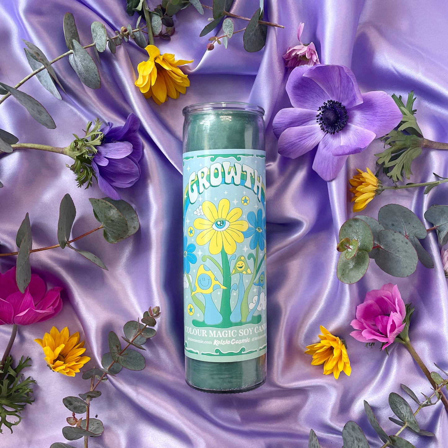 Growth Colour Magic Green Candle