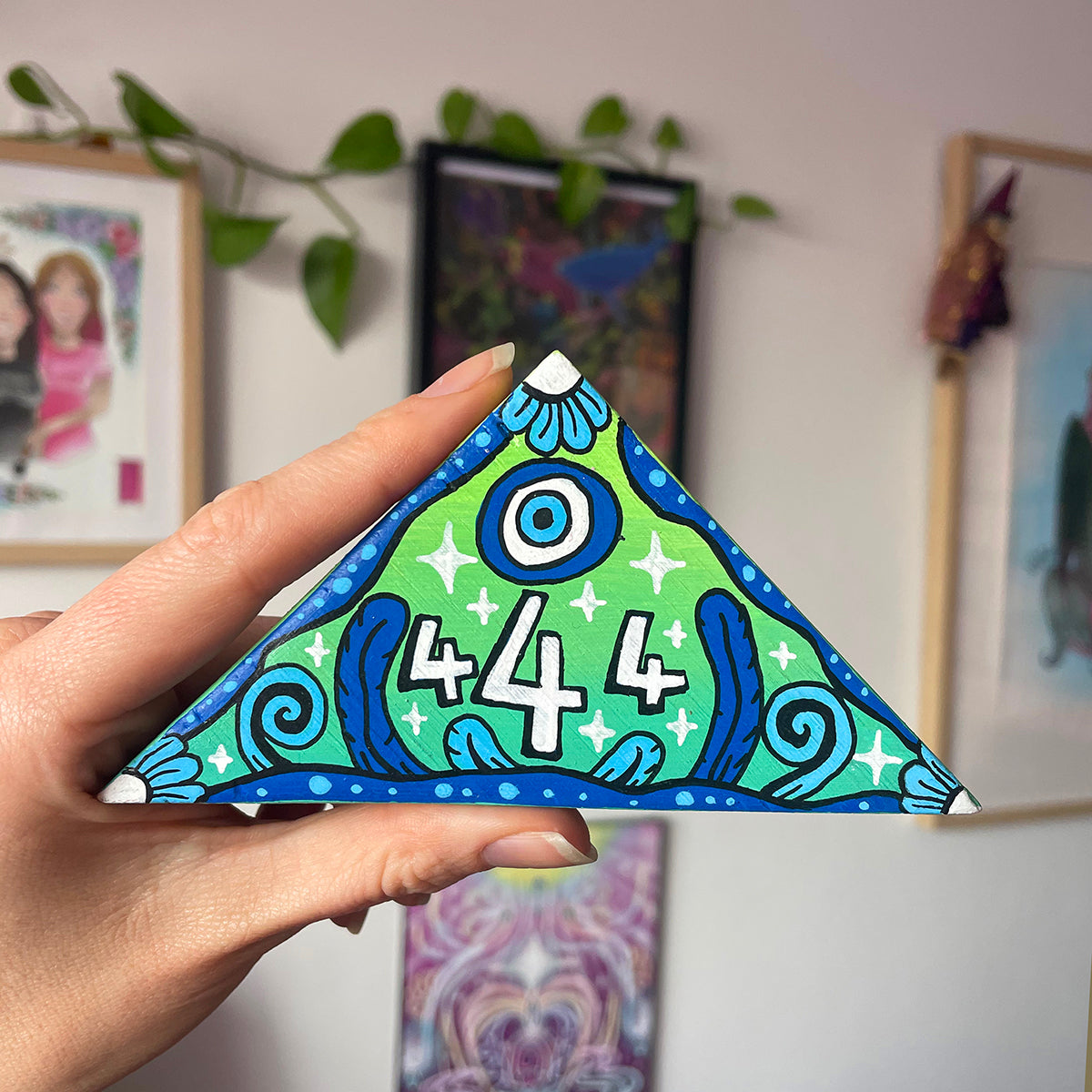 444 Angel Number Mini Painting Wall Charm