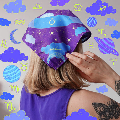 Celestial Zodiac Satin Scarf
