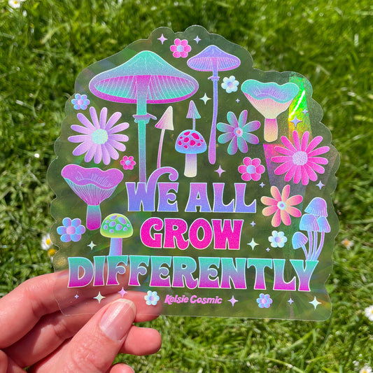 We All Grow Differently Suncatcher Decal